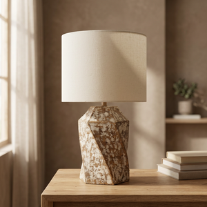 Lámpara de Aceite de Madera Natural Envejecida Hecha a Mano, Diseño Industrial Moderno de Mediados de Siglo, Patrón Geométrico, Tamaño Pequeño, Decoración para el Hogar - Product Image 3
