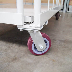 वेयरहाउस स्टोरेज ट्रांसपोर्ट थ्री-साइड फोल्डिंग रोल कंटेनर केज ट्रॉली - Product Image 5