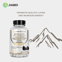 Capsules de Shilajit 100% Naturelles pour Adultes, Marque Propre OEM, Boost d'Énergie, Himalaya, Personnalisation d'Usine, Vente en Gros