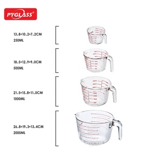 Klarglas-Maßbecher-Set, für Küchenwerkzeug hitzebeständiges Glasgeschirr-Maßbecher zum Backen und Kochen - Product Image 3