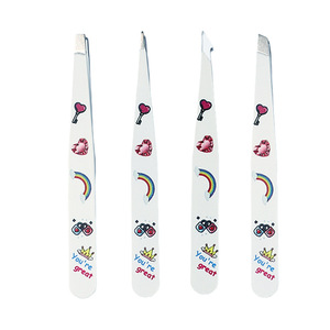 New stainless steel 96 high-precision 4-piece eyebrow tweezers set, specially packaged in a leather bag for plucking and - Product Image 1