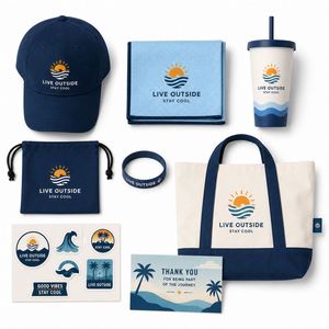 Kit de Campaña Personalizado para Verano al Aire Libre, Paquete de Artículos Promocionales OEM ODM con Gorra, Toalla y Taza - Product Image 2
