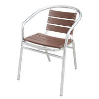 Chaises de salle à manger en bois de restaurant accoudoir de café bistrot en aluminium empilable en usine