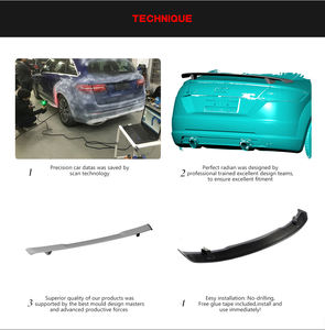 Aileron arrière JC Sportline en fibre de carbone <span class=keywords><strong>TTRS</strong></span> pour <span class=keywords><strong>Audi</strong></span> <span class=keywords><strong>TTRS</strong></span> TT <span class=keywords><strong>MK3</strong></span> 8S TTS Coupé 2016-2019 - Product Image 4