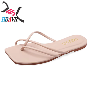 Sandalias de Verano para Mujer, Diseño Cuadrado, Suela Plana, Estilo Coreano, Frescas para la Playa, con Amortiguación y Puntera de Acero - Product Image 2
