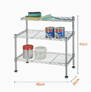 Mini estantería ajustable <span class=keywords><strong>de</strong></span> alambre <span class=keywords><strong>de</strong></span> acero al carbono, estante <span class=keywords><strong>de</strong></span> almacenamiento plegable recién llegado para placa, soporte <span class=keywords><strong>de</strong></span> almacenamiento <span class=keywords><strong>de</strong></span> cocina para el hogar, montaje - Product Image 3