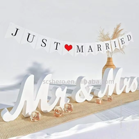 Grande enseigne moderne en bois blanc « Mr & Mrs » pour décorations de table de mariage et anniversaire, haute qualité