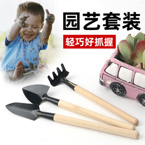 Mini juego de herramientas de jardinería, pala de hierro de 3 piezas, rastrillo para plantas en macetas, cuidado de flores, estilo ligero y sencillo - Product Image 1