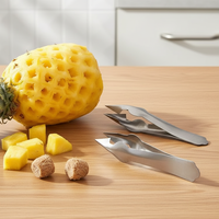 Éplucheur d'ananas en acier inoxydable avec pointe antidérapante, couteau à ouvrir, outils ménagers, accessoires de cuisine, éliminateur manuel d'œillets d'ananas