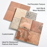 Carreaux de céramique antibactériens et résistants à l'usure 200x200mm, style rétro méditerranéen, pour cuisine, salle de bain, chambre, supermarché, restaurant, bar