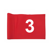 Ensemble de drapeaux de golf miniature pour putting green, numérotés de 1 à 3, 6*8 pouces, en nylon 420D rouge, avec tube en plastique pour l'entraînement en extérieur