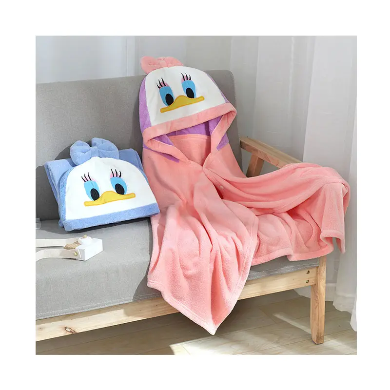 Baby Bad Handdoek 90*90Cm Baby Handdoek Pasgeboren Met Kap Cartoon Coral Fleece Zuigeling Handdoeken Deken Pasgeboren Baby badjas Baby