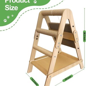 Solid Wood Cat Scratching <b>Post</b> Foldable Upright Indoor Cat Toy With <b>Scratch</b> Pad For Cats - Product Image 5