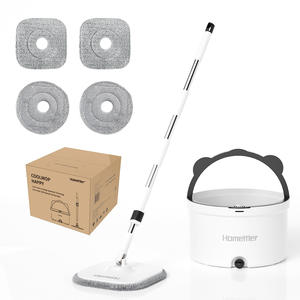 Homettler 360 Serpillère plate Outils de nettoyage Manche en acier Serpillère paresseuse Seau pour la séparation des produits propres et sales Fabrication de produits de nettoyage - Product Image 3