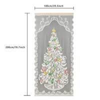 Rideau occultant en polyester tricoté, motif sapin de Noël coloré, style découpé, tendance, personnalisable, nouvelle décoration en dentelle