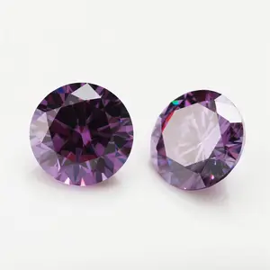 Wuzhou LS Jewelry Factory wholesale fashion 1mm 1.25mm 1.5mm AAA AAAAA CZ Gemstone purple loose Cubic Zirconia