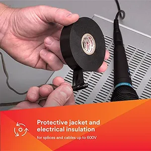 <span class=keywords><strong>Cinta</strong></span> Aislante Eléctrica de Vinilo Scotch Super 88, Grado Premium, Para Todo Tipo de Clima, 3/4 pulg. x 66 pies, 8.5 mil de grosor, Negra, 10 Rollos - Product Image 4