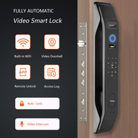 Serrure de porte intelligente en laiton en alliage d'aluminium Tuya Cloud Wi-Fi avec empreinte digitale et reconnaissance faciale Grade C Security K9 FACE Model