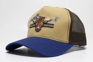 Casquette en suède personnalisée en gros - Casquette trucker vintage avec patch animal, casquette snapback en maille cordonnée, logo personnalisable en usine - Product Image 6