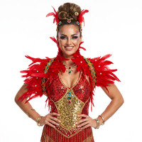 Nœud d'épaule décoratif orné de plumes et de bijoux pour la célébration du Mardi Gras, spectacle de danse, cosplay