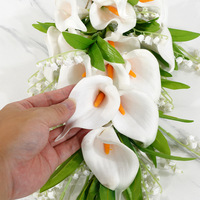 Bouquet de mariée artificiel en lys calla cascade, fleurs de mariage artificielles en forme de goutte, accessoires floraux portatifs pour la photographie de mariage