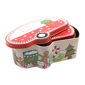 Caja de lata de metal <span class=keywords><strong>con</strong></span> forma de caravana navideña festiva Embalaje de regalo de dulces impreso personalizado - Product Image 5
