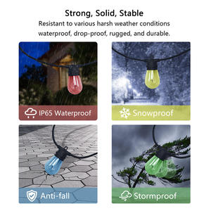 Bán buôn Wifi điều khiển treo Led <span class=keywords><strong>Patio</strong></span> đèn RGBW DC24V IP65 ngoài trời chuỗi pixel ánh sáng với astigmatic đèn bài bóng đèn - Product Image 4