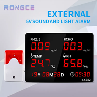 Monitor de Calidad del Aire de Alta Precisión PM2.5 HCHO con Pantalla LED Grande, Alarma Externa, Termómetro, Higrómetro, Personalizable OEM, 3 Años de Garantía