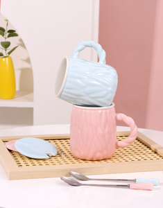 Tasse à eau personnalisée, mignonne et adorable, tasse à boire, tasse en céramique personnalisée, tasse à café avec couvercle et cuillère - Product Image 3