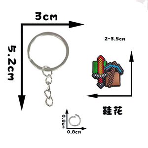 Dễ thương phim hoạt hình thợ mỏ trò chơi Tùy chỉnh cao su Keychain minecrafts Ba lô Mặt dây chuyền quà tặng với mềm <span class=keywords><strong>Key</strong></span> tag thiết kế và logo - Product Image 4