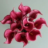Fleurs artificielles Calla Lily en PU blanc et violet, effet toucher réel, haute qualité, vente en gros 2026, pour décoration de mariage et de maison