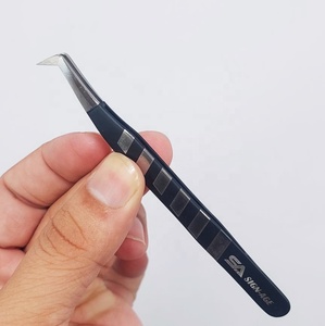 New Design Black Mega Volume Lash Tweezers Fine <b>Boot</b> Eyelash Extension Tweezers Light With Private Logo - Product Image 2