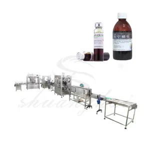 Oral Liquid Round Bottle Vial Machinery Bottling Plant Machine Fill Filling Labeling Packaging Machine