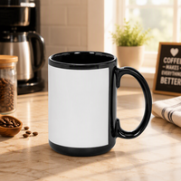 Grandes tasses à sublimation noires de 15 oz - Taille idéale pour les amateurs de café américains