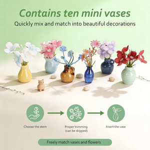 Lot <span class=keywords><strong>de</strong></span> 10 mini-vases en céramique aimantés pour réfrigérateur – Aimants décoratifs mignons pour la maison, la cuisine, le bureau et la décoration <span class=keywords><strong>de</strong></span> tableau blanc - Product Image 3