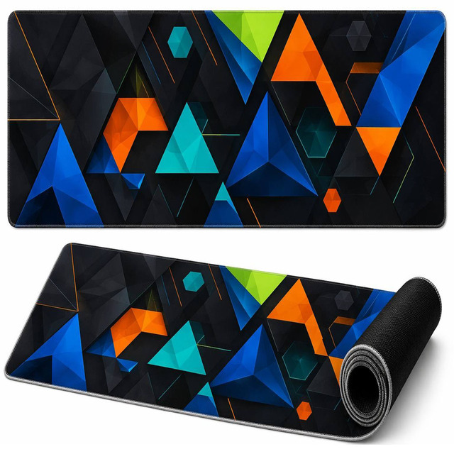 Gaming Desk Mat Extended Large Mouse Pad Keyboard Mat Stitched Edge Non-Slip Base Nostalgic Gamer Custom Print Stock