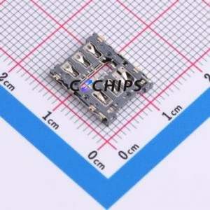 HX NANO SIM 7P-Iw H1.35 SIM Card Connector SMD Connector Flip Cover Type Nano SIM Card Card Holder 1.35mm - Product Image 2