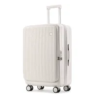 Valise de voyage multifonctionnelle grande capacité, étanche, roues pivotantes silencieuses à 360°, serrure à combinaison, ABS+PC, ouverture latérale, extérieur