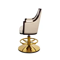 Concessionnaire VIP/Base de joueur Chaise de jeu de casino Dossier réglable confortable avec base dorée pour les hôtels Vente de matériel en cuir