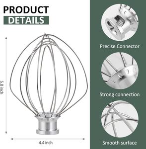 K45WW <span class=keywords><strong>Fouet</strong></span> en fil d'acier inoxydable pour <span class=keywords><strong>KitchenAid</strong></span>, <span class=keywords><strong>fouet</strong></span> en fil métallique allant au lave-vaisselle pour <span class=keywords><strong>KitchenAid</strong></span> 4.5 et batteur sur socle <span class=keywords><strong>à</strong></span> tête inclinable de 5 pintes - Product Image 4