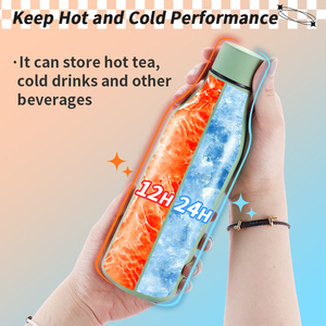 Botella de Agua de Acero Inoxidable Kailian de 0.5L, Termo de Doble Pared con Aislamiento Térmico de 12-24 Horas, Ecológica, Portátil para Viajes - Product Image 6