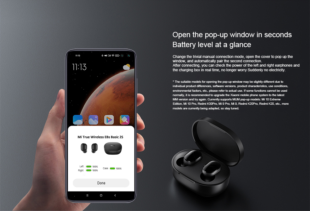 xiaomi mi mi true wireless earphones charging time