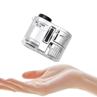 Lupa Iluminada 60X con Lámpara LED, Mini Microscopio de Bolsillo Portátil, Lupa de Joyero