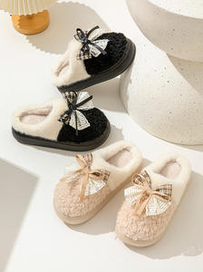 Chaussons en polaire et coton pour adultes, antidérapants, pour intérieur et extérieur, chaussures de maison douces en mousse à mémoire de forme pour l'hiver et l'automne - Product Image 6