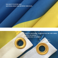 Drapeau de l'Ukraine en polyester durable 3x5 pieds, bannière commerciale personnalisée avec logo, vente en gros, tous les drapeaux nationaux du monde