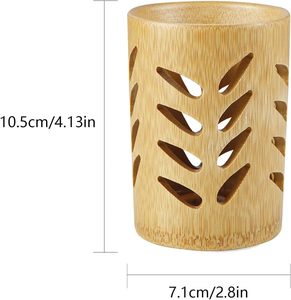 Porte-brosse à dents multifonctionnel en bambou creux pour accessoires de salle de bain - Product Image 3