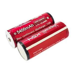 Vapcell k54 26650 5400mah 15a vermelho pk liitokala, alta capacidade, 26650 51s com pcb 3.6v, bateria de íon-lítio recarregável para lanterna