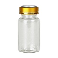 Flacon de 75 ml pour médicaments et compléments alimentaires, en PET transparent de qualité alimentaire, emballage haut de gamme pour capsules et comprimés, avec bouchon métallique de sécurité
