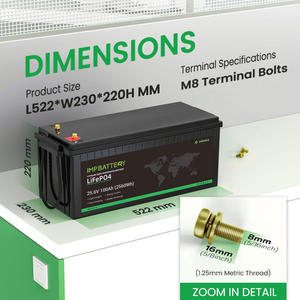 Batería de iones de litio 24V 25,6 V 200ah 100ah Lifepo4 Paquete de batería para barcos RVs Silla de ruedas eléctrica Coche de baja velocidad - Product Image 2