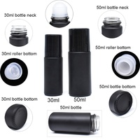 Rouleau de verre ambré noir clair vide sur bouteille 30ml 50ml déodorant rouleau bouteille en verre avec boule en plastique